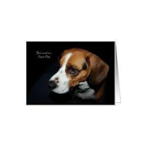 Surprise Party Invitation   Beagle Dog Card