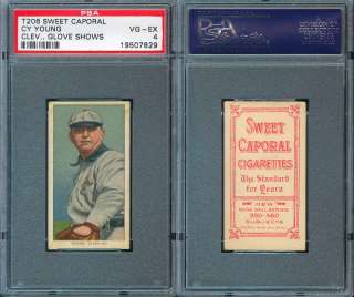 1909 1911 T206 SWEET CAPORAL CY YOUNG CLEVELAND GLOVE SHOWS PSA 4 