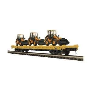   60 Flat Car w/(3) CAT 906 Compact Wheel Loaders Toys & Games