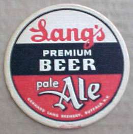 LANGS BEER ALE small 1950s Coaster Buffalo, NEW YORK  