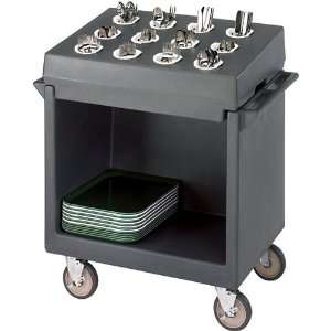  Tray and Dish Cart with Silverware Compartments Coffee 