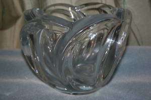 Vannes Crystal 7.5 HEAVY Swirl Bowl Vintage1970s EUC  
