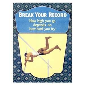    Break Your Record Giclee Poster Print, 24x32