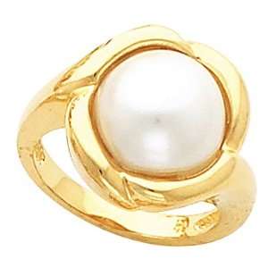  18K Yellow Gold Mabe Pearl Ring   12.00mm Jewelry