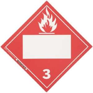   DOT Vehicle Placards, Legend (Flammable Picto With Blank Box) 3