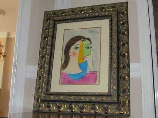 DRAWING SIGNED PICASSO 22.11.37 DORA MAAR AWESOME FRAME W 2/COA  