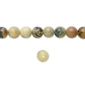  #802 Yellow turquoise (natural), 6mm round beads   25 