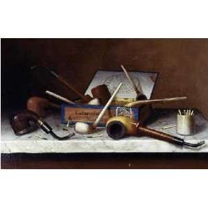  Social Club by William Michael Harnett. Size 16.00 X 10.25 