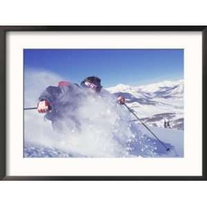  Skier Kicking Up Snow, Crested Butte, CO Collections 