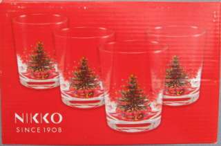 Set 4 Nikko Christmastime Old Fashioned Tumblers NIB  