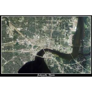 Jacksonville, Florida Satellite Poster Map/print 36x24 