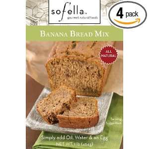 Sof Ella Banana Bread Mix, 16 Ounce (Pack of 4)  Grocery 