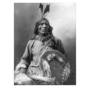 Portrait of a Lakota Sioux Medicine Man, Fool Bull, 1900 Photographic 