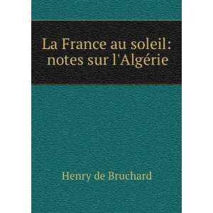   La France au soleil notes sur lAlgÃ©rie Henry de Bruchard Books