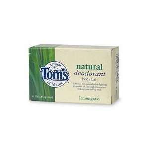 Natural Deodorant Body Bar Soap, Lemongrass, 4 oz. From Toms of Maine