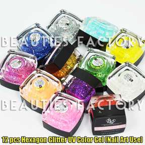 12 color hexagon glitter colour uv gel nail art 299 product code 299 