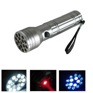 15 LED Flashlight UV Laser Super Bright Police Torch  