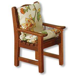 Dollhouse Garden Chair 1.809/6 Reutter Country Yellow Cushion Mahogany 