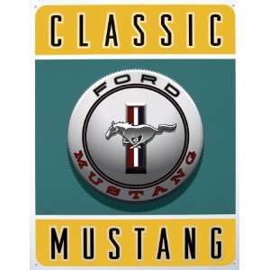 Classic Ford Mustang Car Logo Retro Vintage Tin Sign   13x16 , 13x16