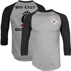  Cincinnati Bearcats Ash Black Big East Baseball Raglan 
