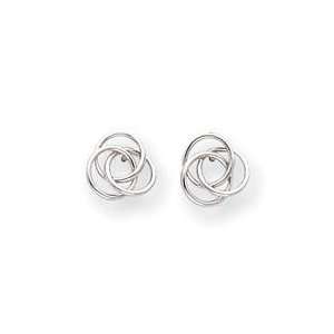 Love Knot Earrings in 14k White Gold