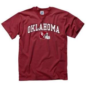  Oklahoma Sooners Youth Cardinal Football Helmet T Shirt 