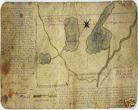 1765 Survey Bakerstown Androscoggin Maine Antique Map  