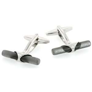  Most unusual cufflinks with tubes of translucent grey 