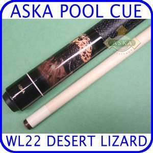  Billiard Pool Cue Stick Aska WL22 Desert Lizard + Cue Case 