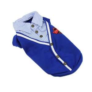   Pet Clothes T Shirt Collar Top Outfit Blue Noble Western Suit Outer