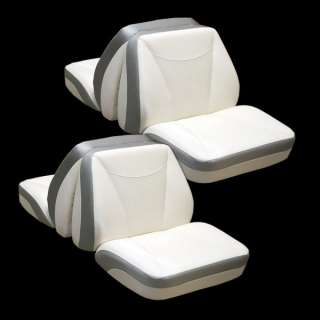 SEA RAY 1895554 WHITE / PLATINUM BACK TO BACK BOAT LOUNGE SEAT (PAIR 