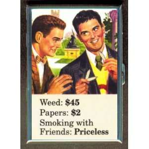  SMOKING WEED PRICELESS FUNNY ID CIGARETTE CASE WALLET 