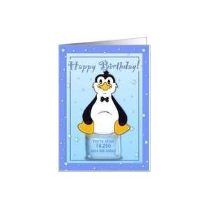   50th Birthday   Penguin on Ice Cool Birthday Facts Card Toys & Games