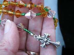EPISCOPAL Anglican ROSARY Artist Made GLASS CRYSTAL beads   One of a 