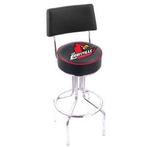  University of Louisville Steel Stool with Back, 4 Logo 