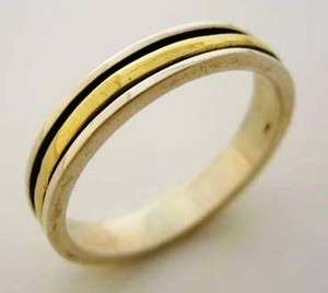   delicate spinner ring silver 9 ct gold wedding engagement bague anillo