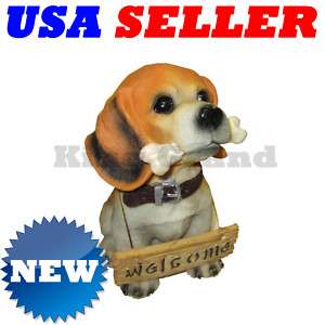 NEW Brittany Puppy Dog w/Bone Statue Coin Money Bank  