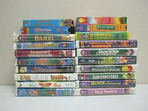 Children VHS Movies, Lots of Disney, 20 Animated Movies Bambi Bob the 
