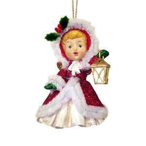  Angelic Red Christmas Angel Holding Lantern Ornament 