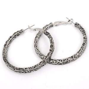  Unique Thai Silver Circle Round Hoop Earrings Jewelry