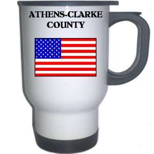 US Flag   Athens Clarke County, Georgia (GA) White Stainless Steel 