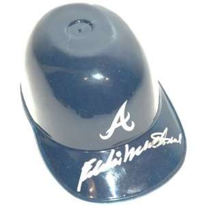  Eddie Mathews Atlanta Braves Autographed Mini Batting 