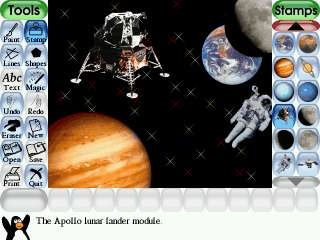 Outer space rubber stamp images   Many stamp themes are included with 
