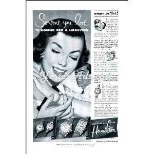  1951 Vintage Ad Hamilton Watch Company Someone you love is 