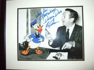 Walt Disney & Donald Duck SIGNED Tony Anselmo Voice  