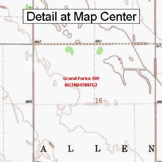 USGS Topographic Quadrangle Map   Grand Forks SW, North Dakota (Folded 