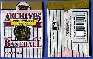 Unopened 1991Topps 1953 Archives pack   MANTLE on top  