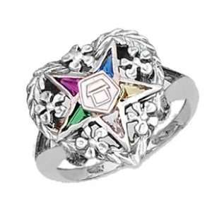   Sterling Silver Masonic Freemason Eastern Star Ring (Size 5) Jewelry