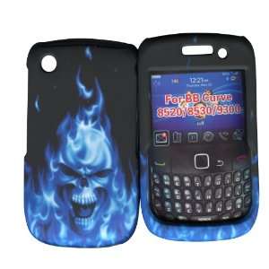  Blue Skull Fire Blackberry Curve 8520/8530/ 3G, 9300/9330 