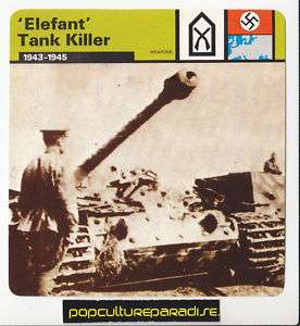 ELEFANT TANK KILLER German Anti Tank Gun WW2 WAR CARD  